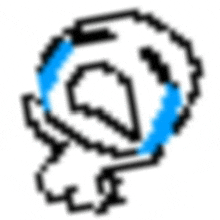 a pixel art drawing of a crying face with tears running down its face .