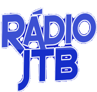 a blue logo for radio jtb is against a white background