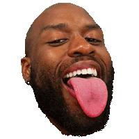 a man with a beard sticking out his tongue