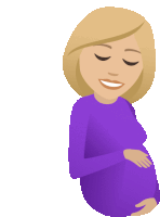 a cartoon of a pregnant woman with her eyes closed