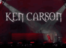 the name ken carson is displayed on the stage