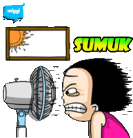 a cartoon of a girl with the word sumuk on the bottom right