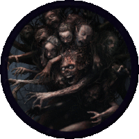 a circle with a bunch of zombies coming out of the ground