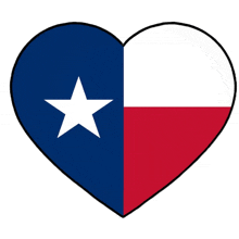 a heart with a texas flag inside of it