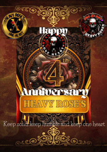 heavy rose 's 4th anniversary is celebrated with a poster