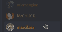 mrchuck and msacikara are two of the names displayed