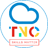 a logo for tnc skills matter with a cloud