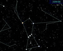 a computer generated image of the constellation of orion .