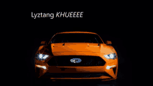 a lyztang khueeee advertisement with a mustang in the foreground