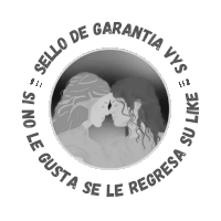 a picture of two women kissing in a circle with the words " sello de garantia vys "