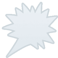 a cartoon drawing of a speech bubble with a white background