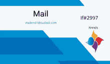 a blue and white background with the words mail if # 2997 knnds