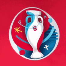 a logo for the european soccer championship with a vase in the center