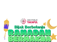 a logo for aia public takaful that says ' bijak berbelanja ramadan bermakna '