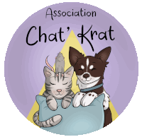 a logo for association chat ' krat with a dog and a cat