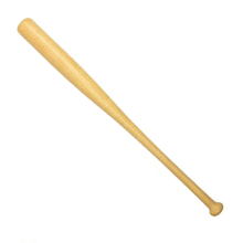 a wooden baseball bat with a very long handle