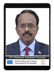 a picture of h.e. mohamed abdullahi farmaajo 9th president of federal government of somalia