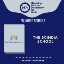 an advertisement for the scindia school that is sponsored by bsai