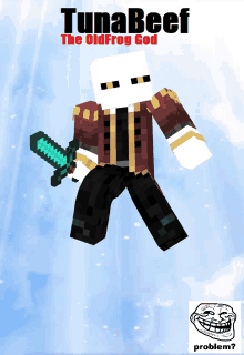 a minecraft character with the name tunabeef