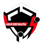 a logo for laskar siber malaysia with a lightning bolt on it