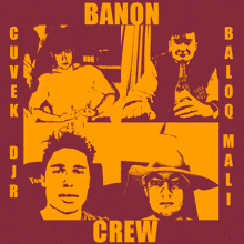 a poster for banon crew shows a man holding a bottle