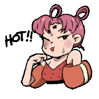 a drawing of a girl with the word hot written on the bottom right