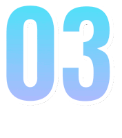 the number 03 is blue and white with a white border