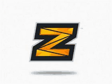 the letter z is yellow and black and has a shadow .