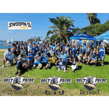 a group of people are posing for a picture with the words bolt pride on the front