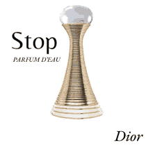 a bottle of dior stop parfum d' eau is shown on a white background