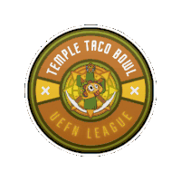 a logo for the temple taco bowl uefn league is shown