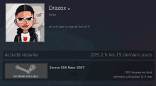 a screenshot of drazox 's profile with a picture of him