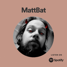 a picture of a man with devil horns and the words mattbat