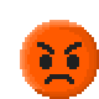 a pixel art illustration of an angry face