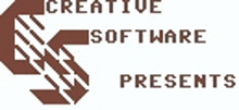 a logo for creative software presents with a brown arrow and the words creative software presents