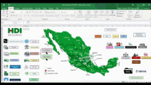 a computer screen shows a map of mexico and the words hdi seguros on the top