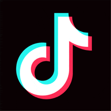 a colorful tiktok logo with a black background