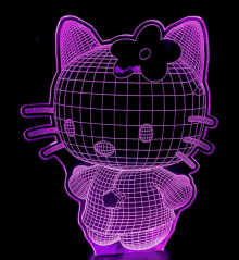 a 3d rendering of hello kitty with a flower in her hair