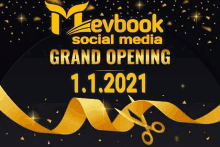 a poster for a grand opening of a social media website