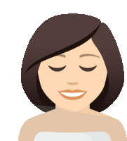 an illustration of a woman with her eyes closed and a smile on her face