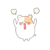 a cartoon drawing of a hamster with smoke coming out of its mouth