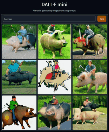 a collage of pictures of people riding pigs with the word hog rider at the top