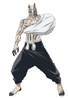 a drawing of a monster with a white cloth on his chest