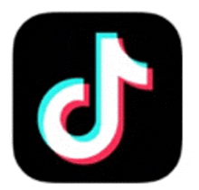 a tiktok logo in a black square on a white background