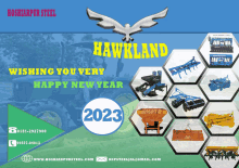 a poster for hawkland wishing you very happy new year 2023