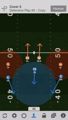 a screenshot of a football playbook titled cover 2 defensive play # 3 - copy