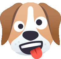 a cartoon dog with its tongue hanging out