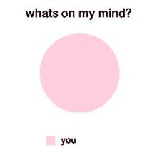 a pink circle with the words `` whats on my mind ? ''