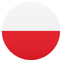 a red and white circle with a white border on a white background