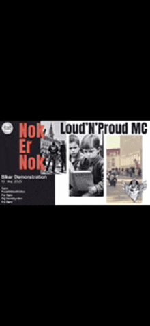 a poster for loud n proud mc shows a collage of photos